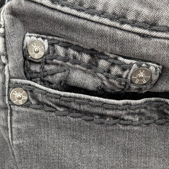 True Religion Jeans Womens 32 Gray Jennie Curvy Mid Rise Super Skinny Super T - Picture 14 of 16